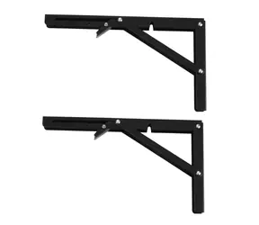 MC-195 czarny / Uchwyt półki ściennej składany / nośność 50 kg / długość 350 mm / stal