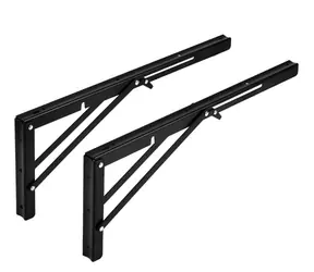 Wspornik składany MC-196 czarny / Wspornik do półki ściennej / długość 400 mm / nośność 50 kg / stal