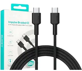 CB-CD45 USB-C (M) - USB-C (M) 0,9 m czarny / Kabel / PD 60W / 3A / 20V / oplot nylonowy