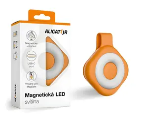 Latarka magnetyczna LED Aligator pomarańczowa / Latarka / Mocowanie MagSafe / USB-C / 6 trybów