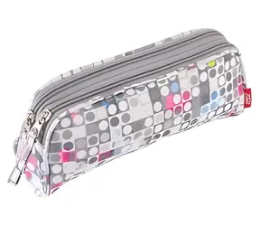 Etui Easy Student biało-szare / Etui / 2 zamki / 22×10×5 cm