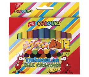 Easy trójkątne kredki woskowe JUMBO / Kredki woskowe / 12 kolorów