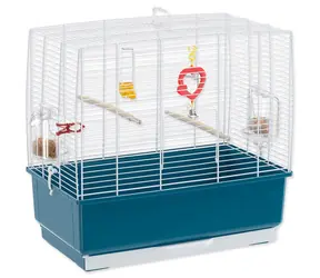 Ferplast Rekord 3 biało-niebieski / Klatka dla ptaków egzotycznych / 49 × 30 × 48,5 cm