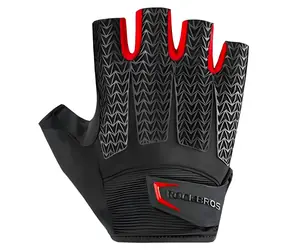 Rockbros S169BR czarno/czerwone / Rękawiczki rowerowe / Wkładki żelowe / Rozmiar S