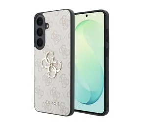 Logo Guess PU 4G Metal do Samsung Galaxy S26 FE różowe / Tylna obudowa