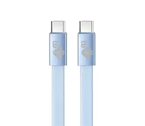 Płaski kabel USB-C - USB-C 1 m niebieski / Kabel USB-C / USB-C (M) - USB-C (M)