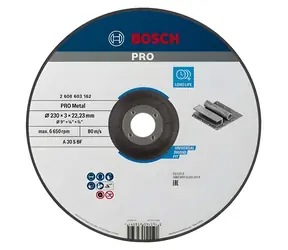 Tarcza tnąca do metalu BOSCH / 230 mm / Grubość 3 mm / Otwór 22,23 mm