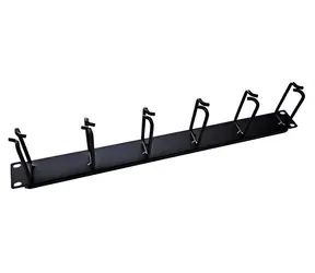 Panel Lexi-net 19" 1U czarny / 6x40x80mm uchwyty montażowe / całkowicie metalowy / przelotowy