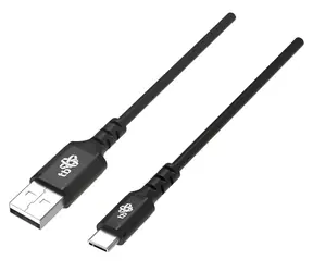 Kabel silikonowy USB-C - USB-A 2 m czarny / Kabel do transmisji danych / Szybkie ładowanie