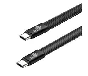 Płaski kabel USB-C - USB-C 1 m czarny / Kabel USB-C / USB-C (M) - USB-C (M)