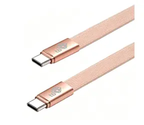 Płaski kabel USB-C - USB-C 1 m brzoskwiniowy / Kabel USB-C / USB-C (M) - USB-C (M)