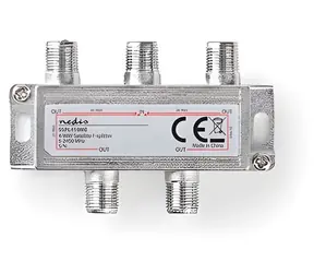 Rozdzielacz satelitarny Nedis 1:4 srebrny / Rozdzielacz / 5-2400 MHz / 11,5 dB / 1 wejście / 4 wyjścia / 75 omów