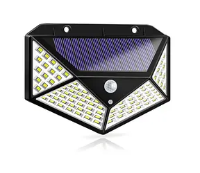 X-SITE BD002 / Zewnętrzna lampa solarna LED z czujnikiem ruchu i zmierzchu / 100 LED / 1000 lm / IP65 / 270°