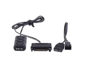 Alphacool Aurora Eiscontrol czarny / kontroler oświetlenia LED RGB / złącze ARGB 5V 3-pinowe / zasilacz SATA 15-pinowy
