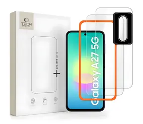 Tech-Protect Easy Set+ do Samsung Galaxy A27 5G / Szkło ochronne na wyświetlacz i aparat / Szkło hartowane / 2 szt.