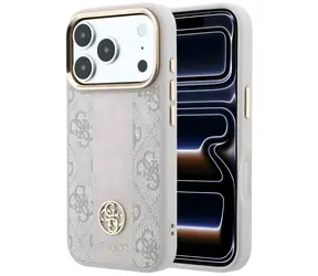 Guess 4G Stripe Round and Classic Logos MagSafe do Apple iPhone 17 Pro/18 Pro różowy / etui