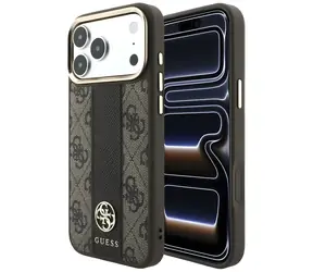 Guess 4G Stripe Round and Classic Logos MagSafe do Apple iPhone 17 Pro Max/18 Pro Max brązowy / etui