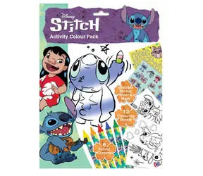 CYP BRAND Lilo i Stitch Arkusze ćwiczeń / 12 arkuszy / 6 kredek / naklejki z bohaterami
