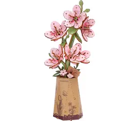 Robotime Rowood Drewniana układanka 3D Sakura / 113 elementów / Poziom trudności 2/5 / ok. 30 min