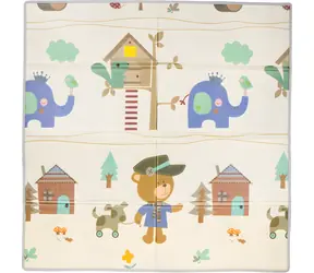 CHIPOLINO Mata do zabawy dla dzieci 113x113 cm Miś / Mata do zabawy / Wodoodporna / Składana