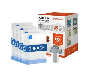 Etenwolf VB03 / Zestaw worków próżniowych / pompa elektryczna / 1500 mAh / 360 l/min / 20 szt.