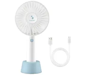Beper P206VEN401 biało-niebieski / Wentylator ręczny / akumulatorowy / 3 prędkości / USB