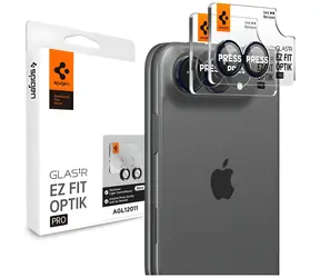 Spigen Optik Pro EZ Fit czarny / Szkło ochronne na aparat / Apple iPhone Duo / 2 szt.