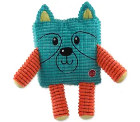 Zabawka dla psa FANTASY Cuties w kształcie kwadratowego zwierzątka w kolorze zielonym / Plusz / 17,5 cm