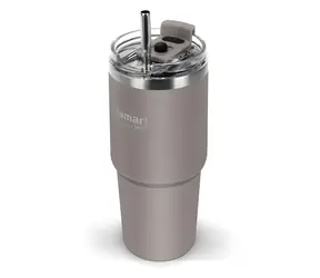 Lamart LT4100 Ogromny beżowy / Kubek termiczny / 0,47 l / stal nierdzewna / plastik