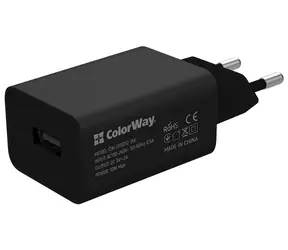 Colorway czarny / Ładowarka sieciowa / 1x USB / 10 W / 100-240 V