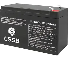Akumulator kwasowo-ołowiowy żelowy LTC 12V 7Ah / Akumulator do UPS / 12V / 7 Ah / VRLA