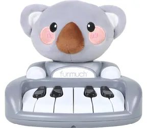 CHIPOLINO Pianino dla dzieci Koala w kolorze jasnoszarym / Zabawka muzyczna / 12 klawiszy / 3 tryby gry / 7 diod LED