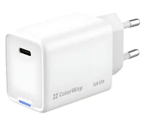Colorway GaN 65W biały / Ładowarka sieciowa / 1x USB-C / PD / PPS