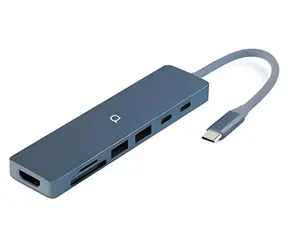 Aiino Stream Neo Indigo / koncentrator USB-C / 7 portów / dla MacBooka