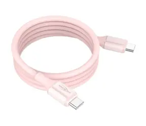 Ansmann 1700-0205 różowy / Kabel do ładowania i transmisji danych / USB-C - USB-C / Magnetyczny / 60 W / 1,2 m