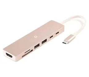 Aiino Stream Neo Blush / koncentrator USB-C / 7 portów / dla MacBooka