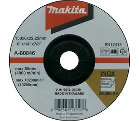 Makita Tarcza szlifierska do stali nierdzewnej / Tarcza szlifierska / 150x22,2 mm / grubość 6 mm
