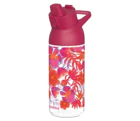 Quokka Swift 785 ml Czerwone kwiaty / Butelka na wodę / Z dzióbkiem do picia / Ecozen / Bez BPA