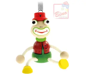 Bino Żaba sprężynowa / Drewniana / 12 cm / od 3 lat