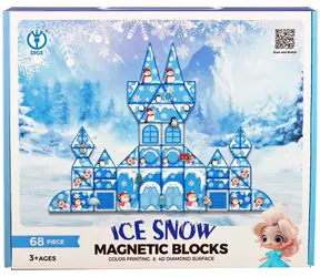 Magnetyczny zestaw konstrukcyjny 3D DIAMOND Lodowy zamek / 68 elementów / od 3 lat