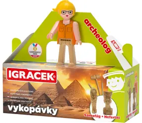 EFKO Zabawka Archeolog / Wykopaliska egipskie / Sarkofag i figurka Nefertiti / od 5 lat