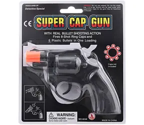 Pistolet kapsułowy Orion czarny / 8 strzałów / plastik / od 3 lat