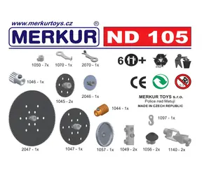 Merkur ND105 Koła zębate / Część zamienna / Zestaw metalowy / 24 szt.