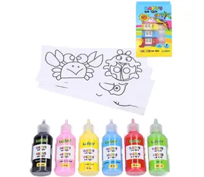 WIKY Farby do szkła z konturami i szablonami / Zestaw artystyczny / 6 x 22 ml / od 3 lat