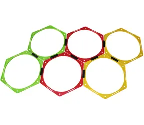 Pierścienie do agility MERCO sześciokątne / 6 sztuk / Zaciski łączące / Plastik