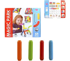 Magnetyczny zestaw konstrukcyjny Magic Park 36 elementów / Plastik, magnes / od 3 lat