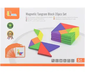 VIGA Drewniane magnetyczne tangramy / 35 elementów / od 3 lat
