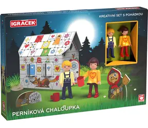Zestaw kreatywny EFKO Igráček Domek z piernika / 2 figurki + puzzle tekturowe / od 4 lat / wyprodukowano w ČR