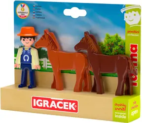 Zestaw gier EFKO Igráček Trio Farm / Figurka i 2 konie / od 3 lat