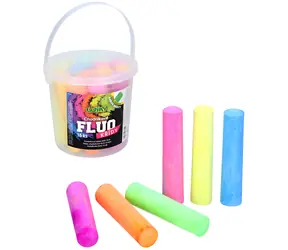 WIKY Fluorescencyjne okrągłe kredy chodnikowe w wiaderku / Kredy / 15 szt. / mix kolorów